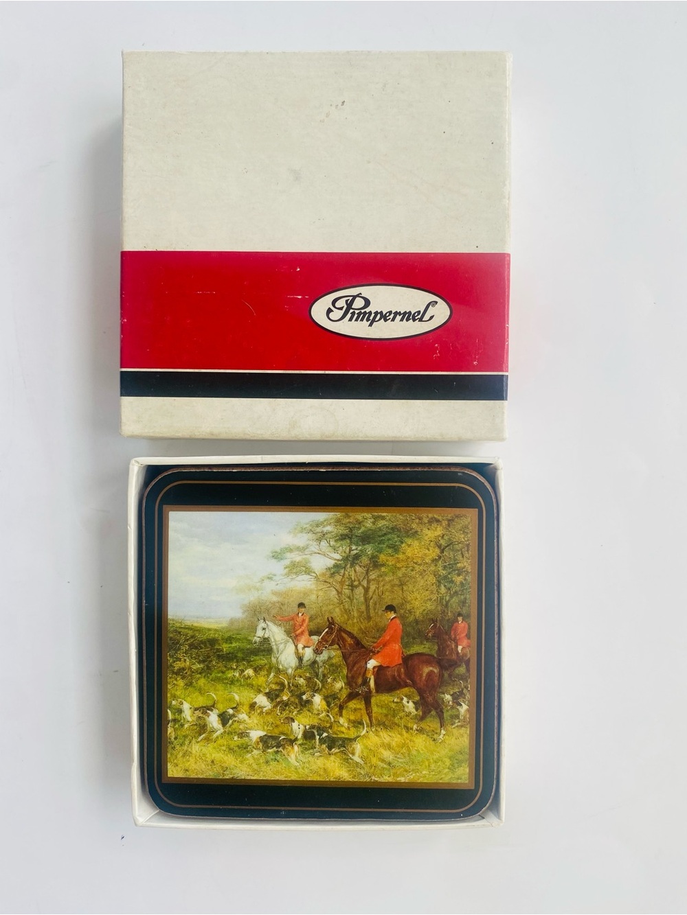 Vintage Pimpernel Fox Hunt Scene 6 Coaster Set